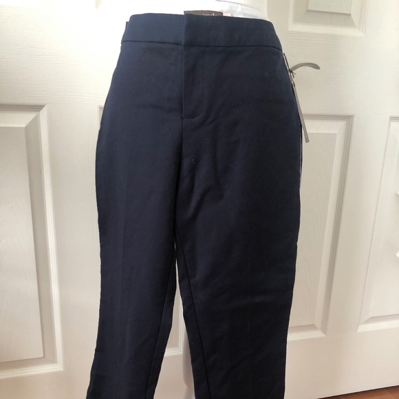 Cropped Navy and White Crosby pants trousers NWT Size 6 - Picture 1 of 6